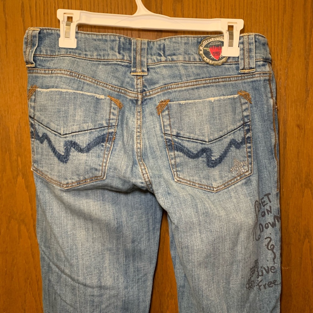 Z. Cavaricci Women’s Size 11 Embellished Graffiti Jeans Vintage Y2K - Picture 11 of 15